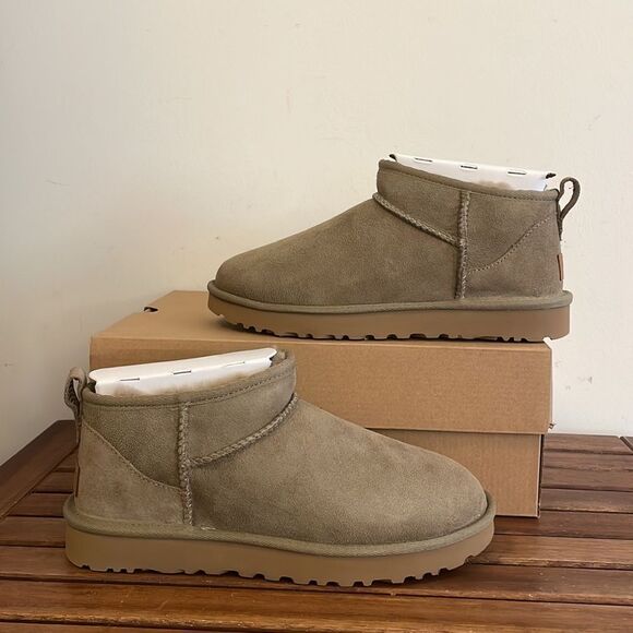 UGG Classic Ultra Mini Booties Antelope USA Women Size 11/UK 9/EU 42 - Picture 4 of 14